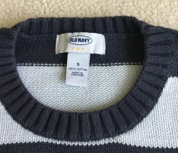 Old Navy Vintage Y2K Striped Sweater Blue - Sz Small - Image 4
