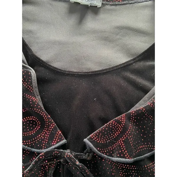 Notations Black Velvet With Red Paisley Top Whimsygoth Dark Romantic Witchy - Image 8