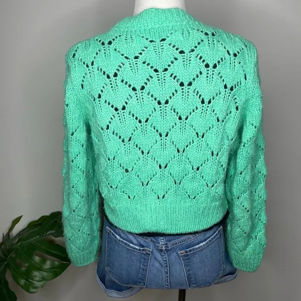 Nasty Gal - Mint Green V-Neck Cropped Cardigan - Image 3