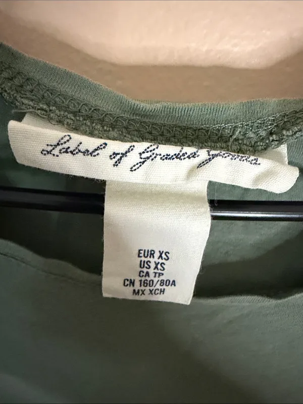 H&M Olive Green Scoop Neck Short Sleeve Tee - Image 2