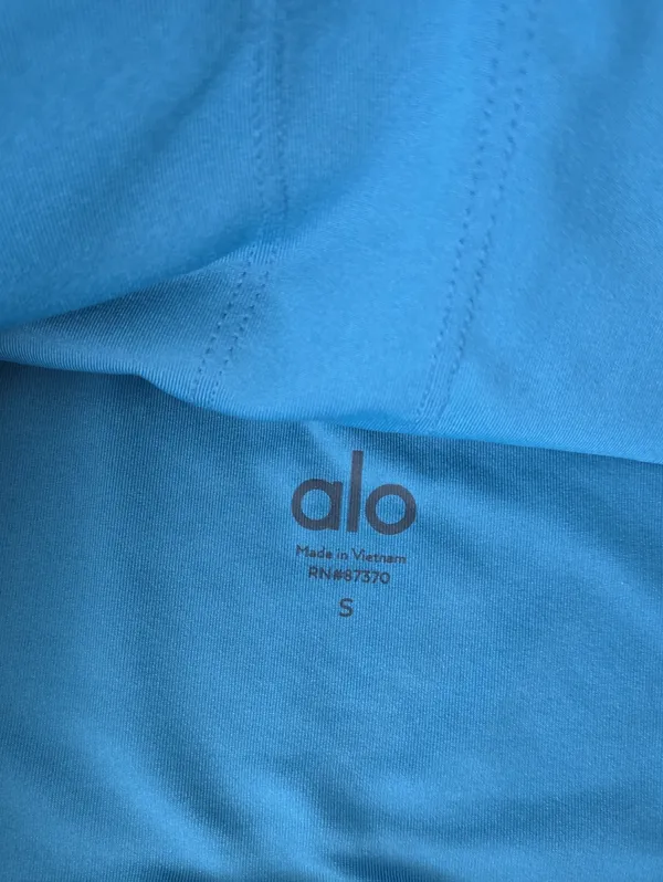 Alo Yoga Blue Ribbed Wellness Slort Bra Size S - Image 4