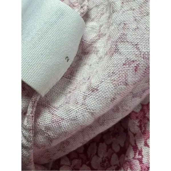 & Other Stories Puff Sleeve Linen Blend Mini Dress Pink Ditsy Floral Women’s 2 - Image 4
