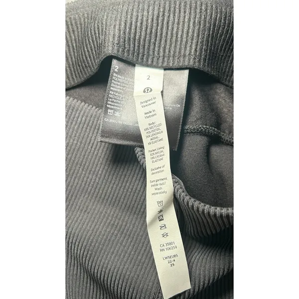 Lululemon‎ Brushed Softstreme Rib Zip Flare 2 Black High Rise 32.5" NWT LW5EUBS - Image 8