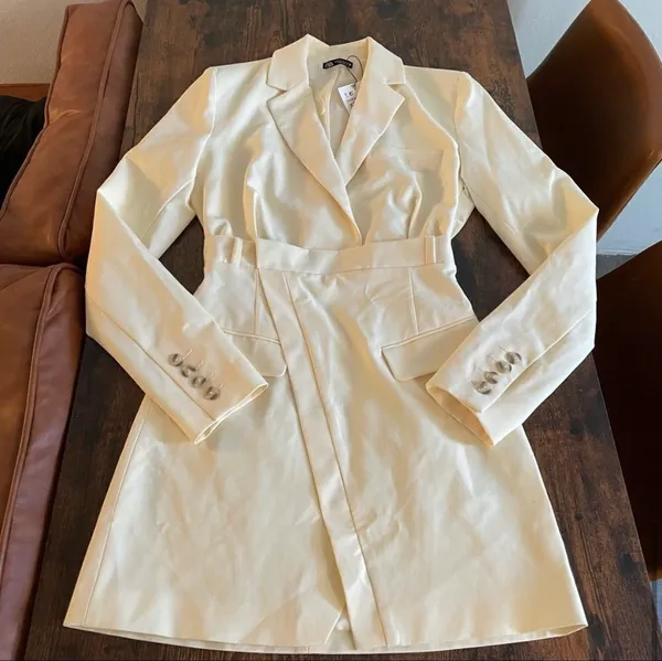 Lapel Collar Blazer Dress - Image 3