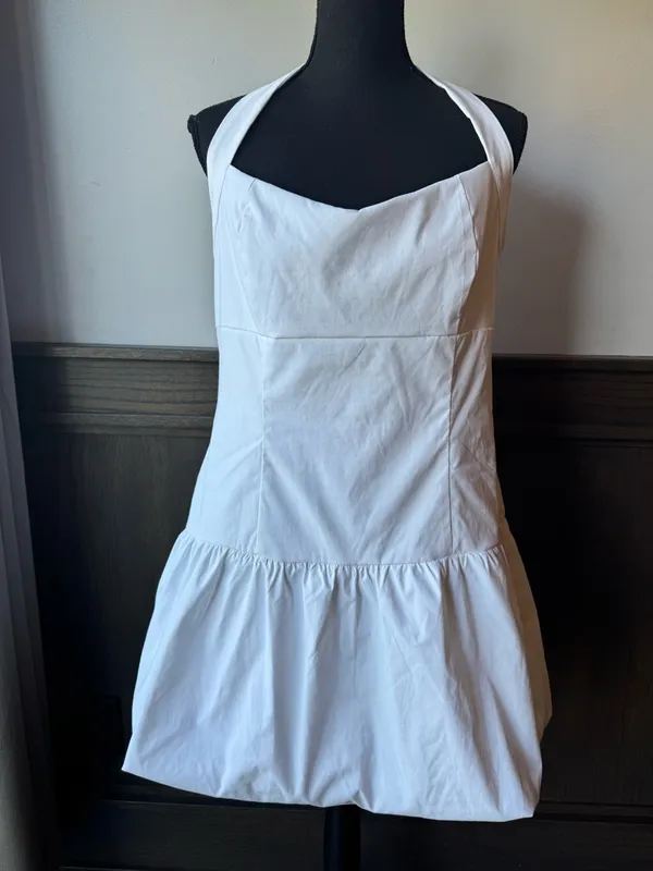 wild fable White Halter Babydoll Mini Dress XL NWT - Image 3