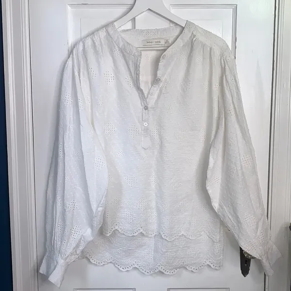 Bishop + young Harmony Button-down Blouse in Oyster New with Tag W-585 Sz XS - Image 2