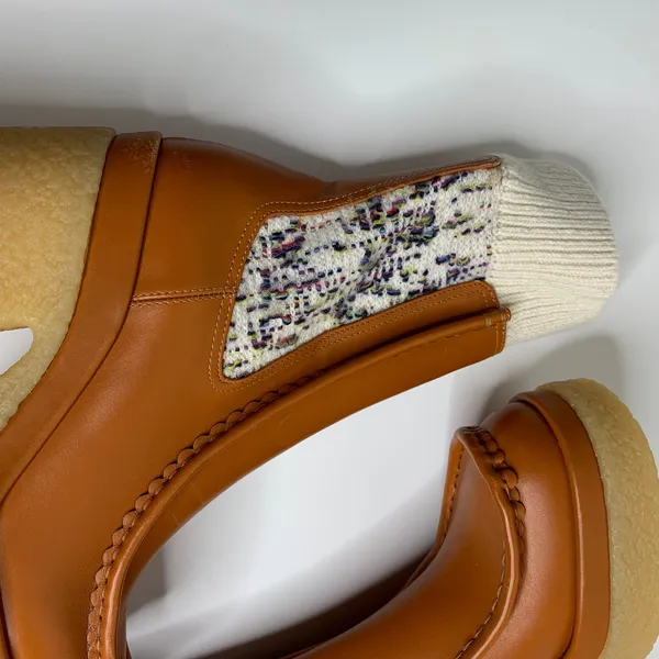 Chloé Jamie Sock Platform Chelsea Almond Boot Luminous Ochre New Size 41 - Image 7
