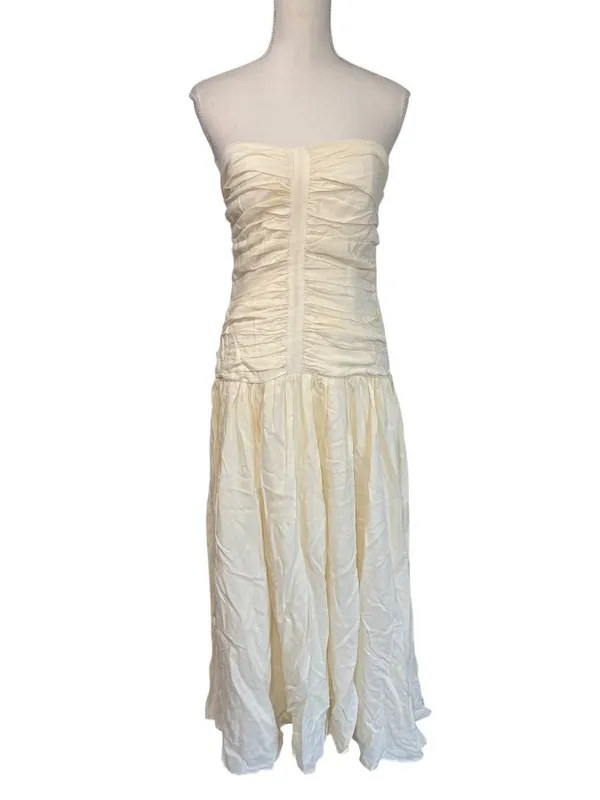 ASTR the Label Zori Dress in Cream Large New Womens Midi - Image 4