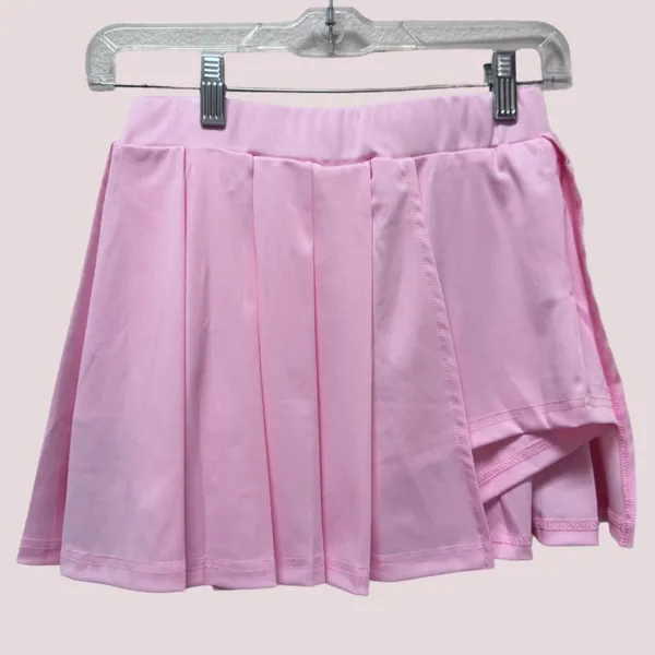 NWT Baby Pink Pleated Mini Skirt With Solid Ruffle Tennis Skirt - Small - Image 6