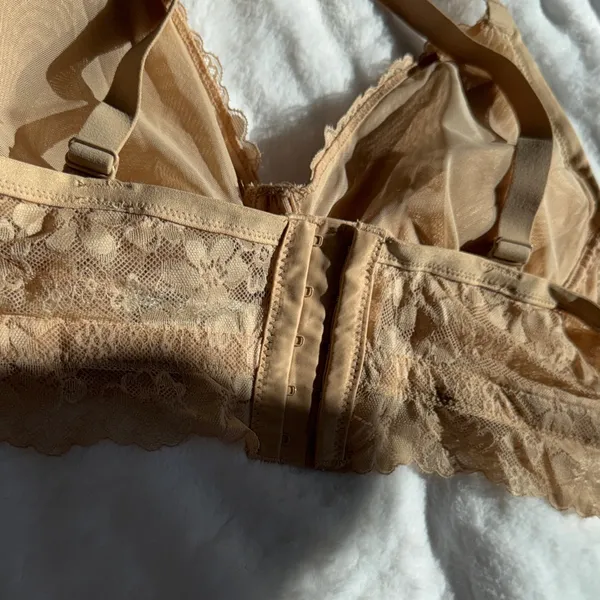 No Boundaries Lace Bralette Nude Light Support Wire Free XL NWOT - Image 7