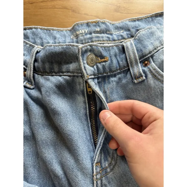 Old Navy Women‎ Size 10 Petite Mid Rise Baggy Wide Leg Denim Jeans Hippie Boho - Image 7