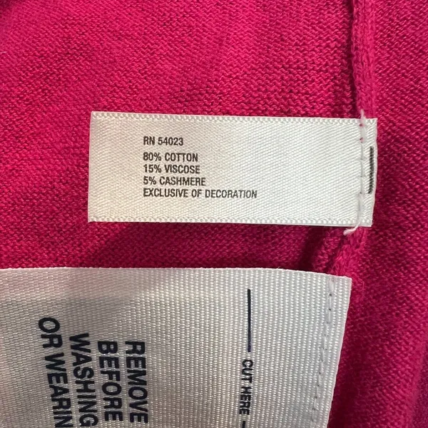 Gap Sweater Top Womens Large Pink Cotton Cashmere Long Sleeve Henley Ruffle New‎ - Image 9