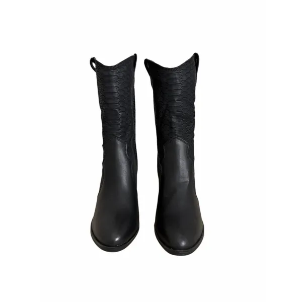 Mia Cindy Embossed‎ Western Cowboy Boot in Black Python Size 7 Block Heel - Image 4