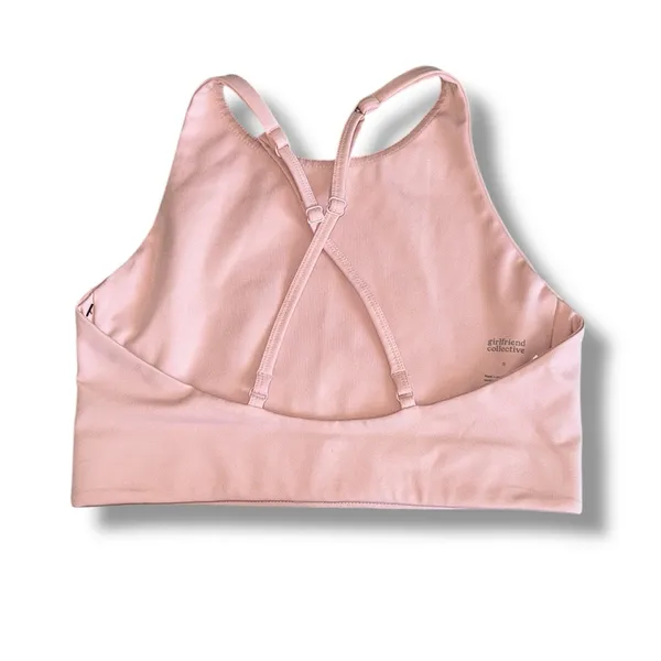 Girlfriend Collective‎ Topanga Halter Bra in Light Pink - Image 3