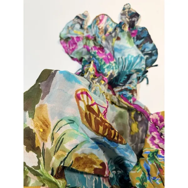 Anthropologie V-Neck Flutter-Sleeve Colorful Tropical Print Dress Xs - Image 9