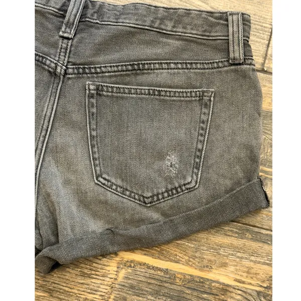 We The Free People Distressed Mini Denim Shorts Washed Black Button Fly Size‎ 26 - Image 8