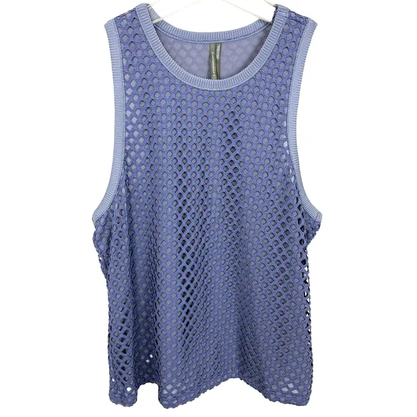 Anthropologie Mesh Tank Top Pullover Stretch Nylon Lavender Purple Size Large - Image 2