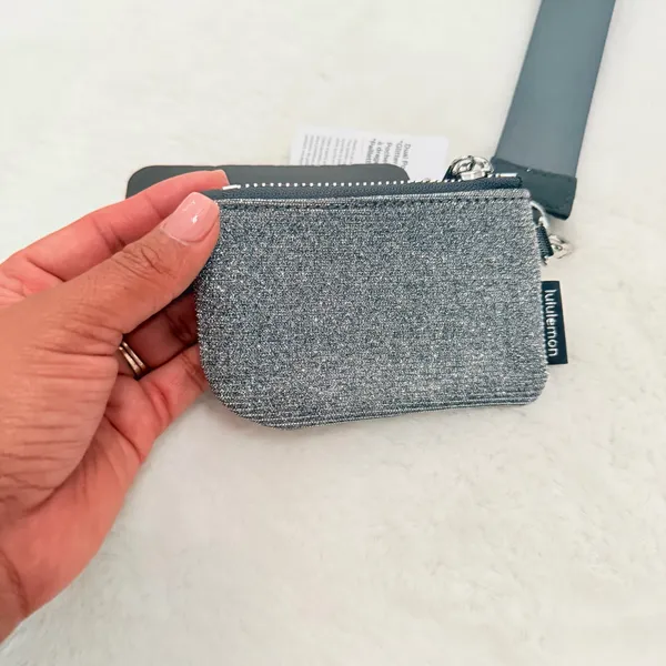 Lululemon Wristlet Dual Pouch Silver/Dark Gray  - Image 5
