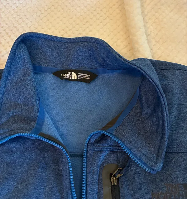 Men’s North Face Quarter-Zip Blue Pullover Size Large - Image 4