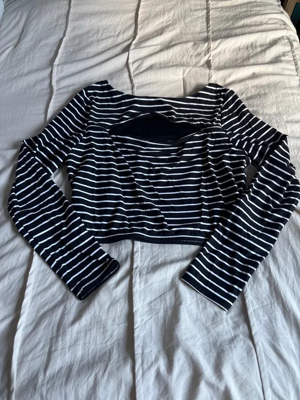 Black and White Striped Calia Long Sleeve - Image 2