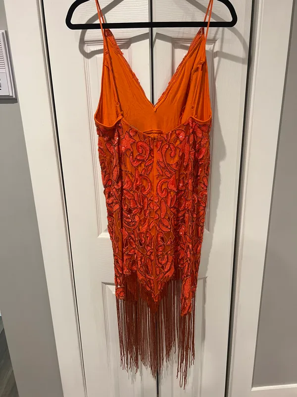 As Seen On Screen EDITION Sequin Cutwork Cami Midi Dress with Fringe (8) - Image 5