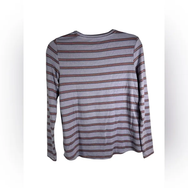 American Eagle Women’s Striped Long Sleeve Top XS Purple Soft Stretch‎ Casual - Image 3