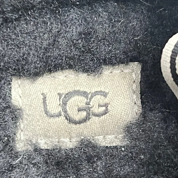 Ugg Fluff Yeah Slide Slippers Womens 8 Black Plush Sheepskin‎ Logo Soft Fur Cozy - Image 10