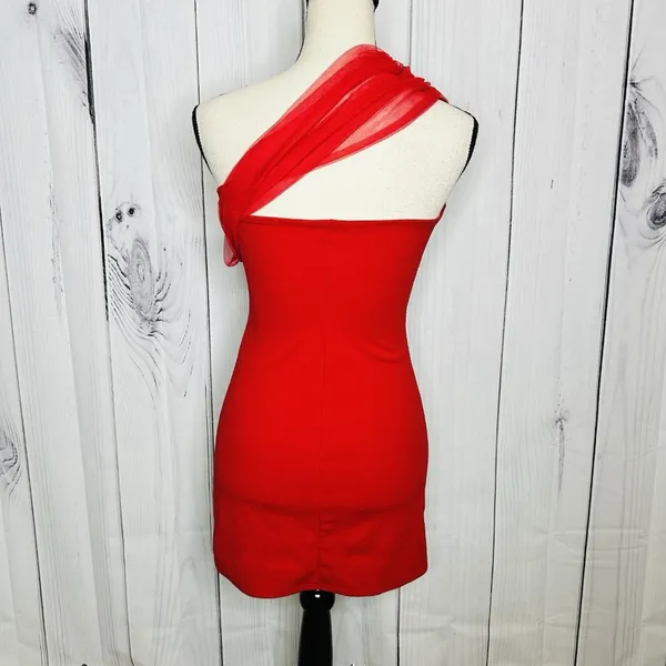 Lucy in the Sky Mini Dress Sz S Red Cocktail Party Night Out - Image 6