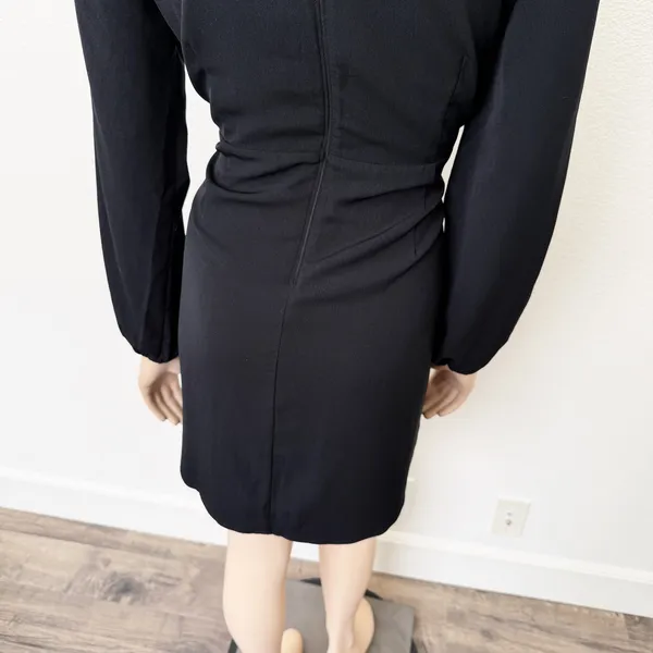 [Abercrombie & Fitch] Black Long Sleeve Cutout Tie Front Mini Dress NWT Sz Large - Image 8