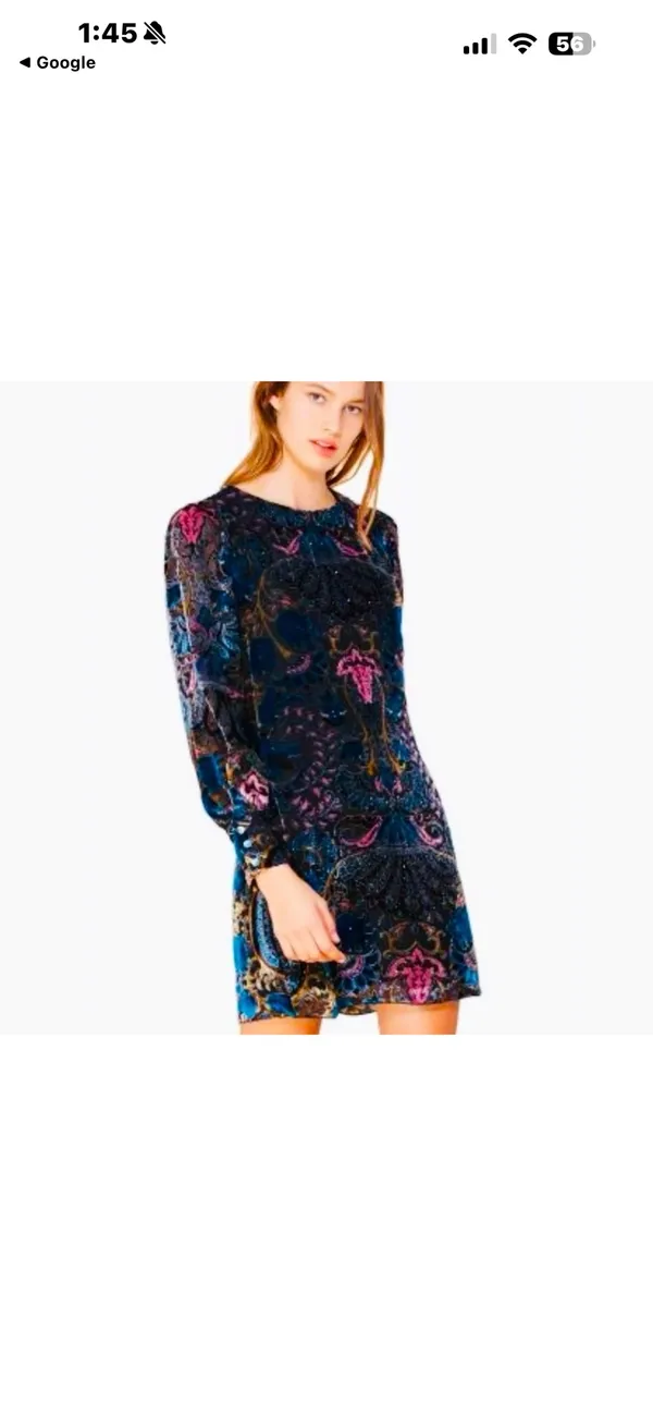 Hale Bob Silk Odile Medallion Silk/Rayon Velvet Burnout Dress - Image 3
