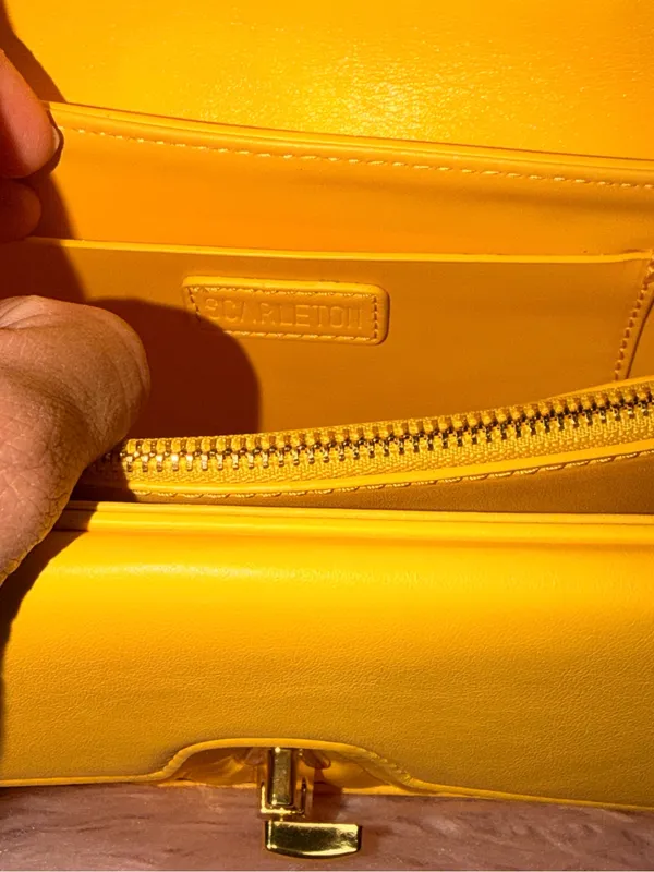 Scarleton Yellow Quilted Top-Handle Satchel with Detachable Strap - Image 6