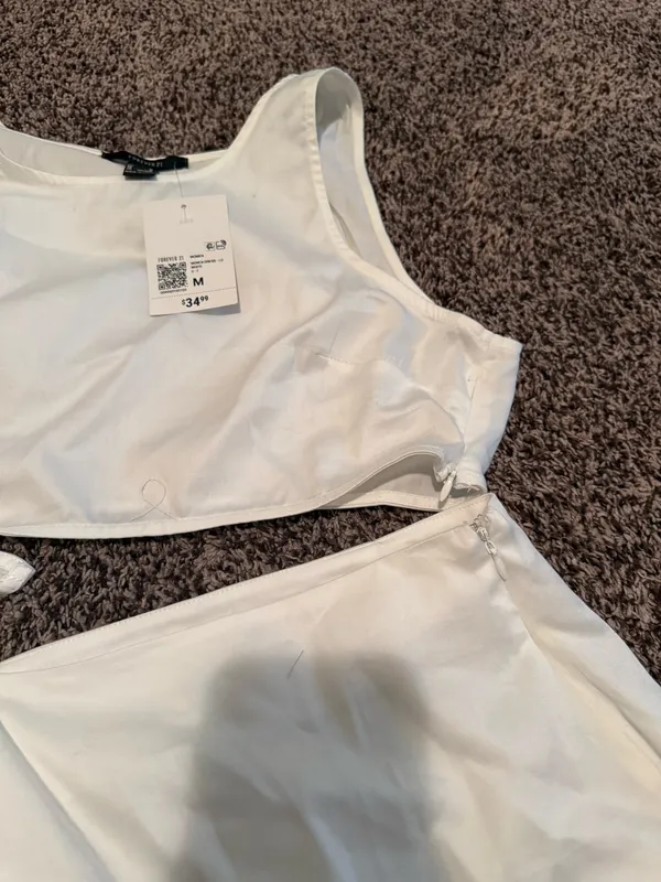Forever 21 Set Two-Piece White Top Skirt - Image 2