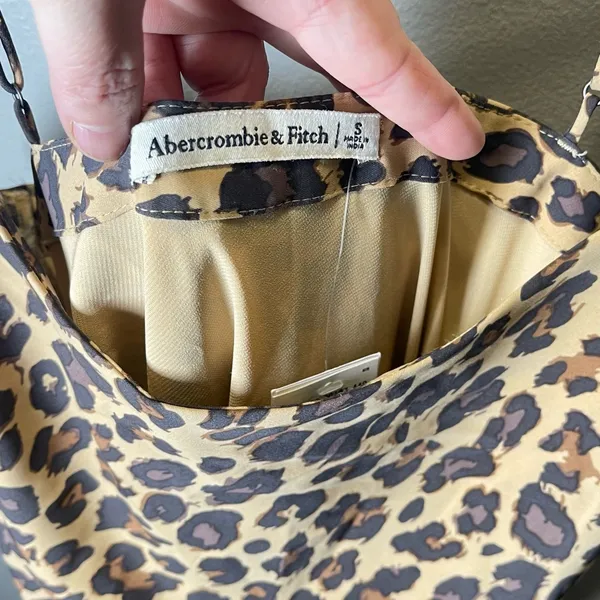 Abercrombie & Fitch NEW‎ Women's Leopard Slip Midi Dress Size Small - Image 4