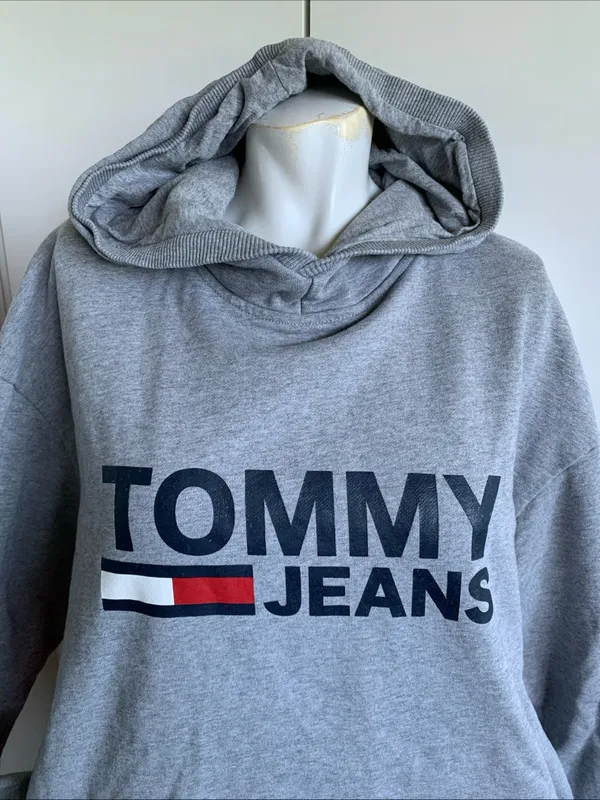 Tommy Hilfiger *Y2K* Tommy Jeans women’s size XL gray hoodie sweatshirt - Image 2