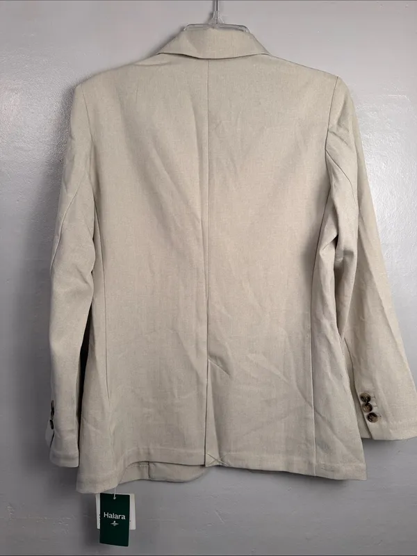 HALARA collar, long sleeve work linen- feel blazer with pockets size extra small - Image 10