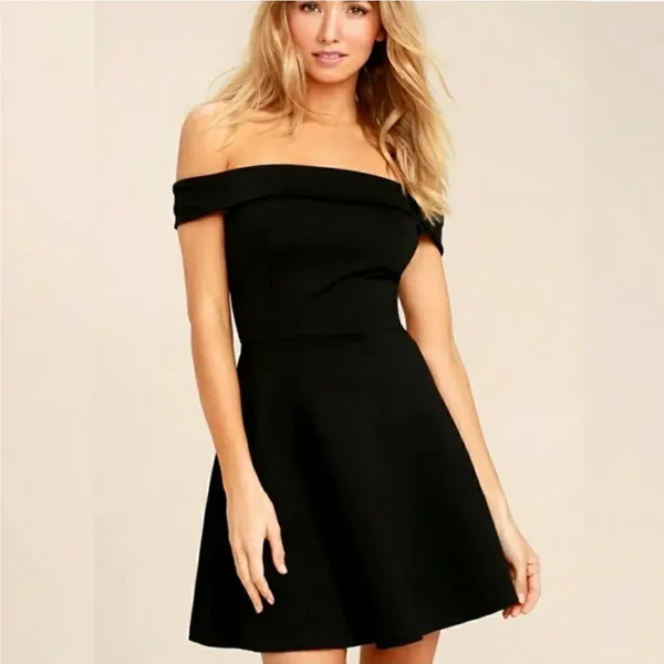 Lulus Season Of Fun Off The Shoulder Skater Dress - Image 2
