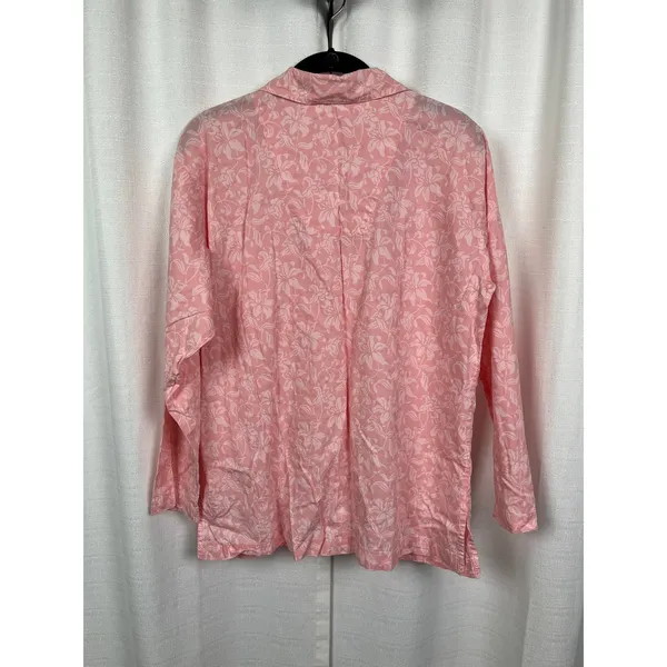 Crabtree&Evelyn Pink Floral Cotton&Bamboo Long Sleeve Pajama Set Sz.M - Image 8