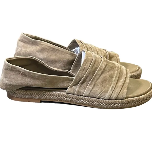 Tory Burch Gathered Slingback Strap Coastal Suede Espadrille Sandals Size 7.5 - Image 4