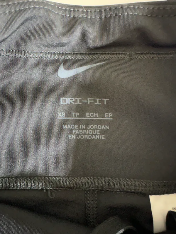 Nike Black High-Waist Dri-FIT Leggings with White Swoosh Sz XS - Image 4