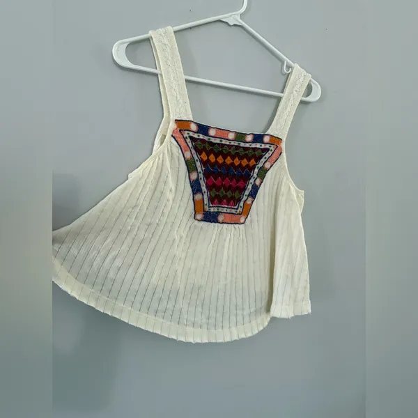 Urban Outfitters Tank Top Loose Boho Hippie Multi Color Pattern Cream Size M - Image 3
