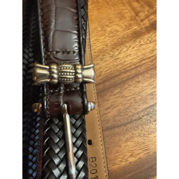 Onyx Brighton Women’s Braided Black Leather Belt L/34 - Image 6