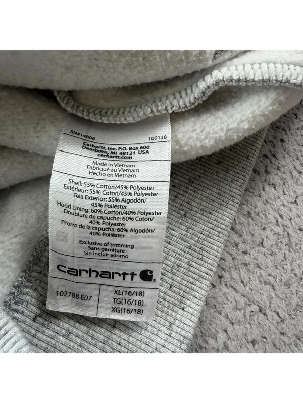 Carhartt Full Zip Hoodie Womens XL Relaxed Fit Gray Speckled Workwear Sweatshirt - Image 5