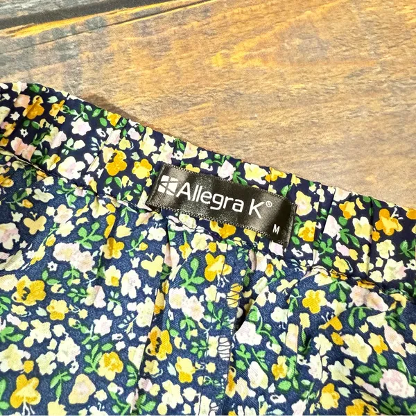 Allegra K Floral Maxi Ruffle Skirt - Black, Yellow, White - Image 4