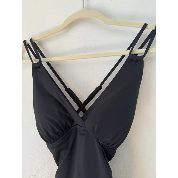 NWT Jantzen Black Ruched Tummy Control One Piece Swimsuit Size 4 - Image 5