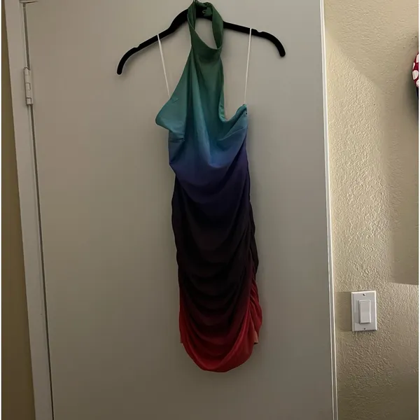 Hello Molly Multicolor Ombre Halter Mini Dress - Image 3