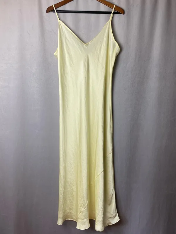 Aritzia Butter yellow lingerie inspired Slip Midi Dress Minimalist Luxury XL - Image 2