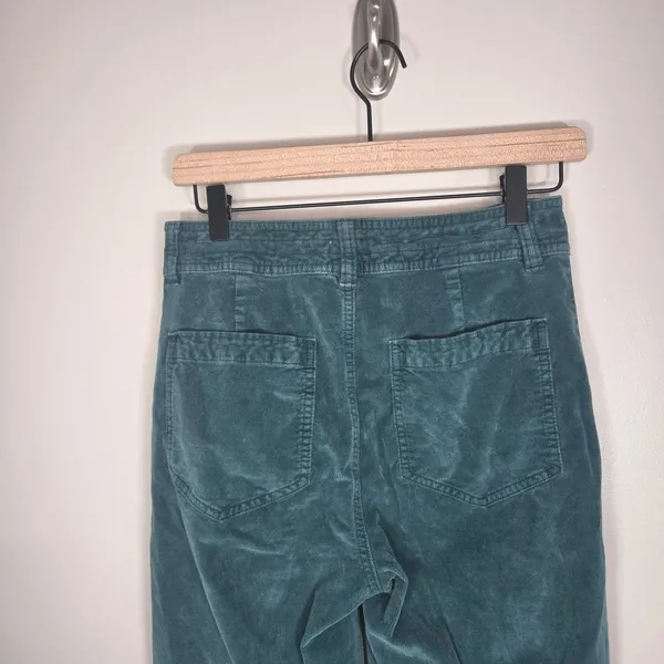 Faherty Stretch Cord Wide Leg Pants 27 Teal Green Organic Cotton Corduroy - Image 5