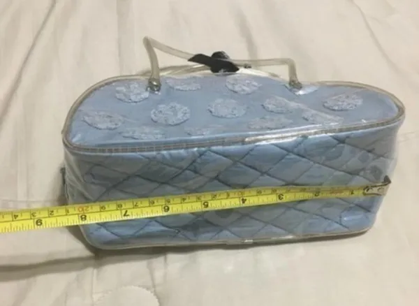 Blue And Clear Cosmetics Pouch With Zipper And Carry Handle - Image 4