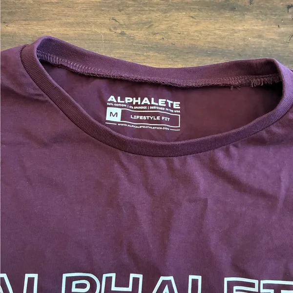 Alphalete Logo T-Shirt Crop Top Women’s Medium Purple Lifestyle Fit Cotton - Image 2