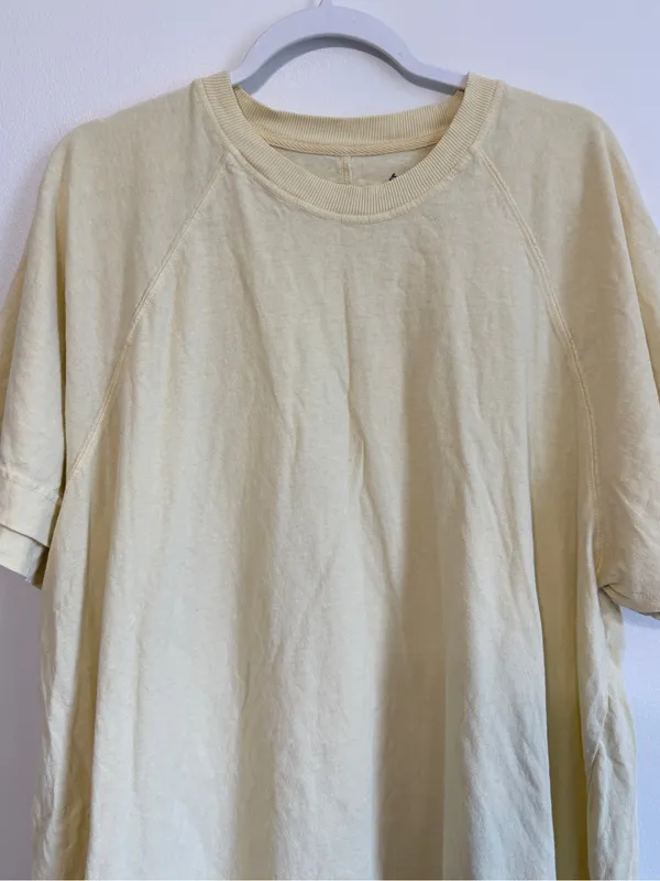 Free People Movement Oversized Cotton T-Shirt Size Medium FP Yellow Shirt Top - Image 4